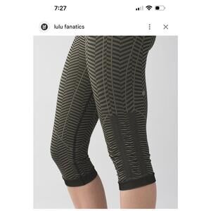 Lululemon Green and Black Patterned Crop legging size 2